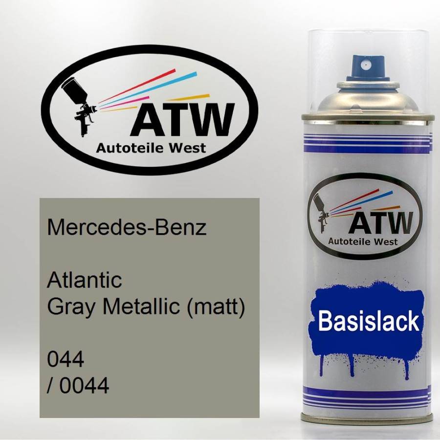 Mercedes-Benz, Atlantic Gray Metallic (matt), 044 / 0044: 400ml Sprühdose, von ATW Autoteile West.